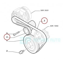 6PK1705 Kit Cinghia Alternatore Servizi Tenditore