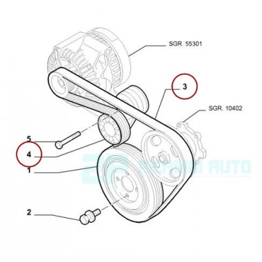 6PK1705 Kit Cinghia Alternatore Servizi Tenditore