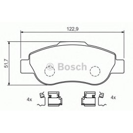 Kit pastiglie freno, Freno a disco Assale anteriore BOSCH (0 986 424 786)