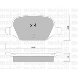 Kit pastiglie freno, Freno a disco METELLI (22-0324-0)