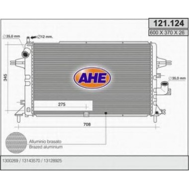 Radiatore raffreddamento Motore AHE (121.124/A) Radiatore raffreddamento Motore AHE (121.124/A)