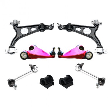 Kit completo bracci oscillanti, Trapezi inferiori e superiori, biellette e gommini barra, Alfa Romeo 147, 156, GT