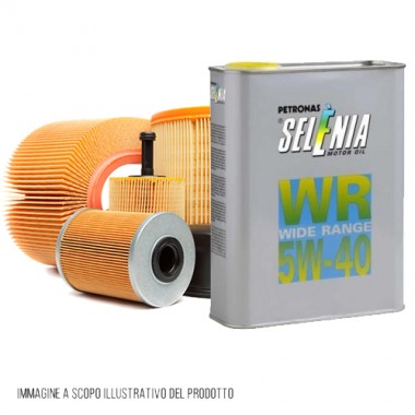 Kit tagliando auto, kit quattro filtri e 5 litri olio motore Selenia WR 5W40 (KF0029/fo) Kit tagliando auto, kit quattro filtri e 5 litri olio motore Selenia WR 5W40 (KF0029/fo)