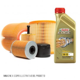 Kit tagliando auto, kit tre filtri e 5 litri olio motore Castrol Edge 5W30 (KF0024/fo)