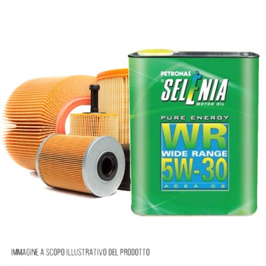 Kit tagliando auto, kit tre filtri BOSCH + 5 litri olio motore Selenia WR 5W30 (KF0035/bo) Kit tagliando auto, kit tre filtri BOSCH + 5 litri olio motore Selenia WR 5W30 (KF0035/bo)