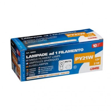Lampada 1 filamento 12V - PY21W - 10 pezzi Lampada 1 filamento 12V - PY21W - 10 pezzi