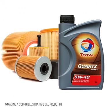 Kit tagliando auto, kit quattro filtri e 5 litri olio motore Total 5W40 (KF1002/fo) Kit tagliando auto, kit quattro filtri e 5 litri olio motore Total 5W40 (KF1002/fo)