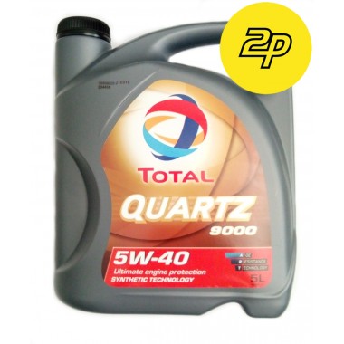 Total Lubrificante Quartz 9000 5W-40 per motori benzina e diesel, flacone da 5 l