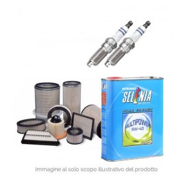 Kit 3 filtri + 2 Candele + 4 LT SELENIA MULTIPOWER 5W40 Fiat Panda 0.9 Natural Power