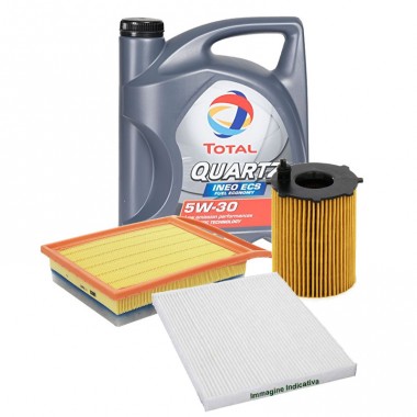 Kit tagliando auto, kit tre filtri + 5 litri olio Total Ineo 5W30 (PR7751/18)