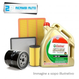 Kit 3 Filtri Bosch + Filtro abitacolo Purflux + 5Lt olio Castrol 5W30 MERCEDES Classe A W169 180 CDI 80 KW