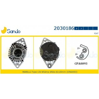 Alternatore marca SANDO 2030186.0