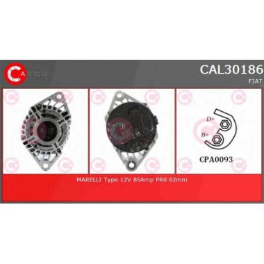 Alternatore marca CASCO CAL30186AS Alternatore marca CASCO CAL30186AS